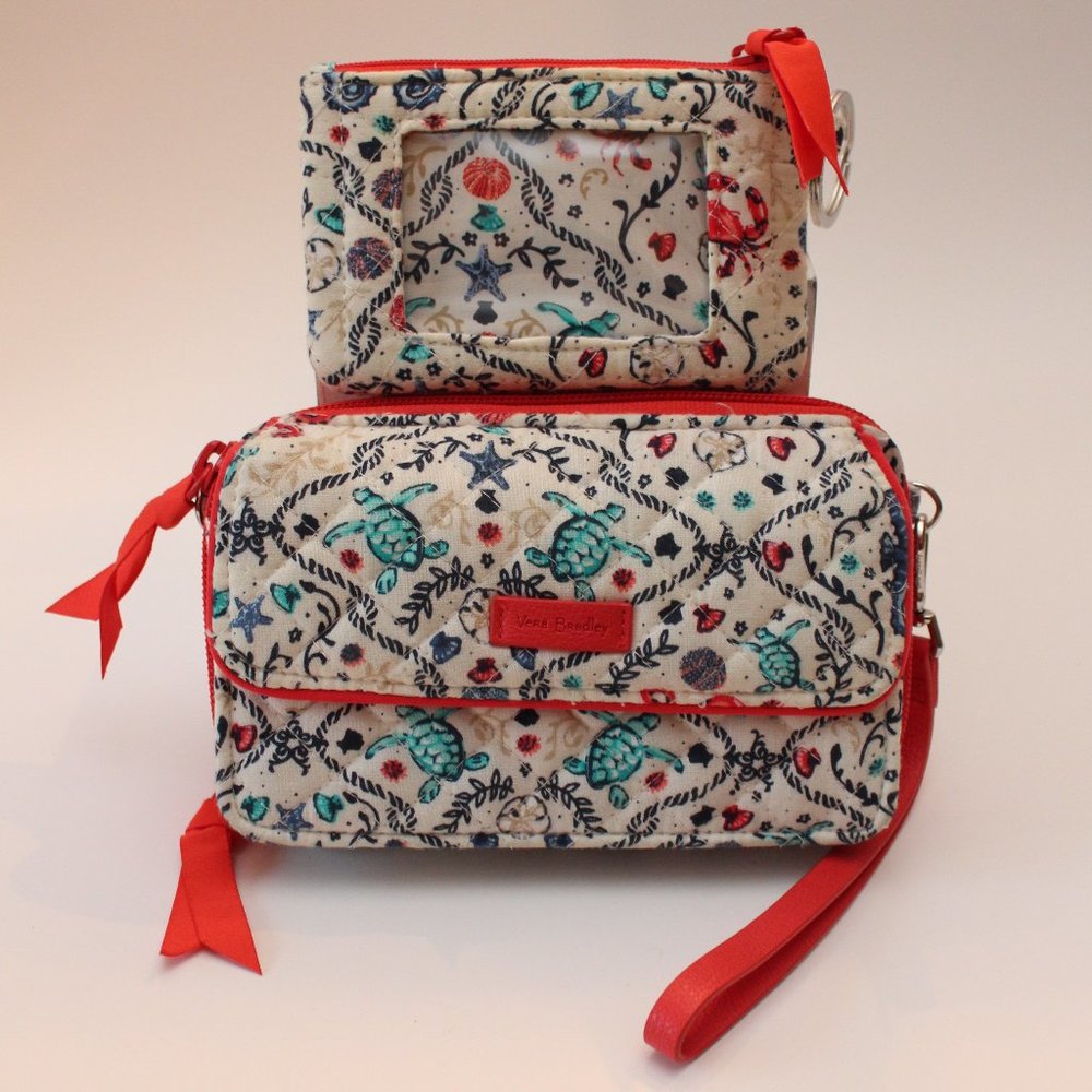 NWOT Vera Bradley RFID Wallet in Sea Life + Zip ID Case